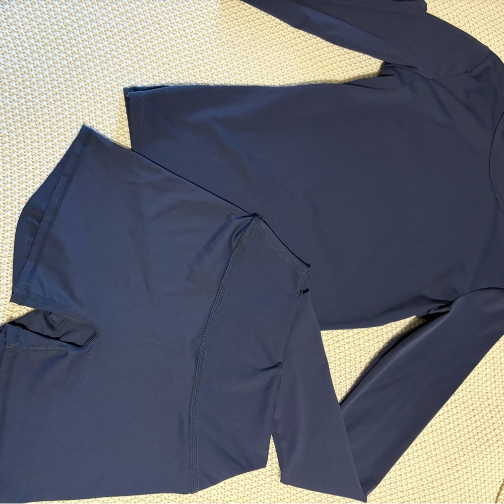 Navy Long Sleeve Top and Shorts Set